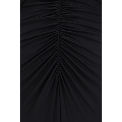 Dress by Self-Portrait for women in stretch viscose black presents a sinuous silhouette, showcasing a sophisticated and detailed with a sinuous maxi long for a refined finish.