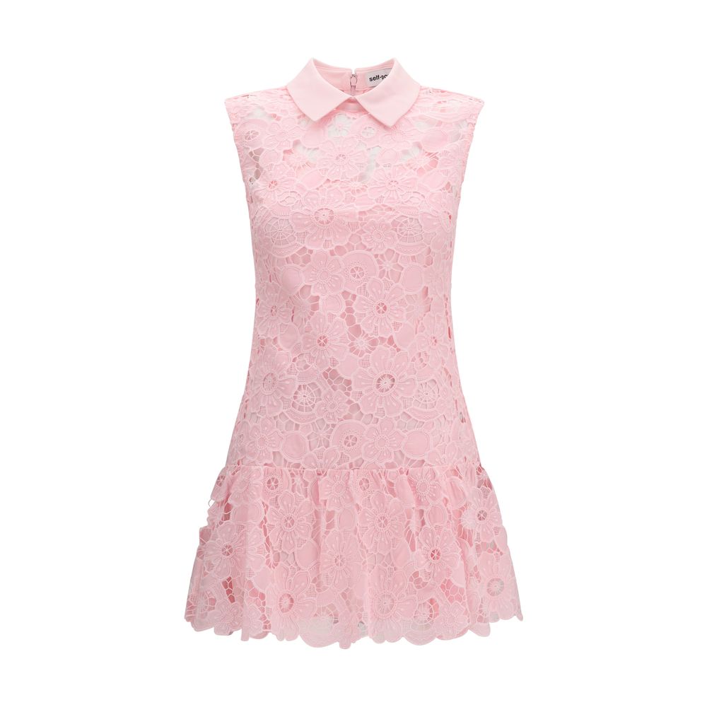 Dress by Self-Portrait for women in polyester multicolor & patterned presents a sinuous silhouette, showcasing a sophisticated and sleeveless detailed with a sinuous short mini for a refined finish.