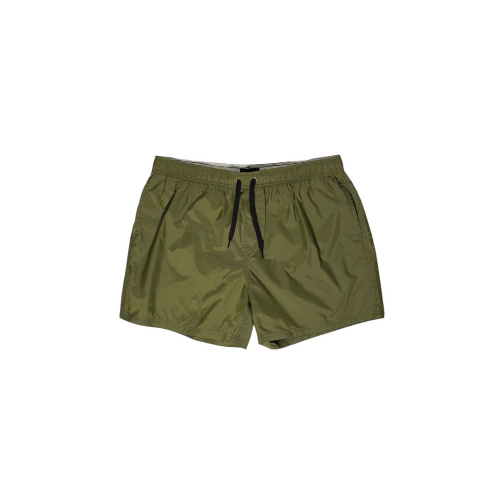 Swim Shorts by Refrigiwear for men in polyester and green showcases a sinuous silhouette, expertly cut for a sinuous fit as part of the Men's Lightweight Polyester Swim Shorts collection.