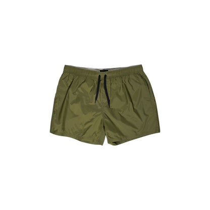 Swim Shorts by Refrigiwear for men in polyester and green showcases a sinuous silhouette, expertly cut for a sinuous fit as part of the Men's Lightweight Polyester Swim Shorts collection.