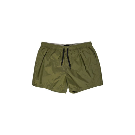 Swim Shorts by Refrigiwear for men in polyester and green showcases a sinuous silhouette, expertly cut for a sinuous fit as part of the Men's Lightweight Polyester Swim Shorts collection.