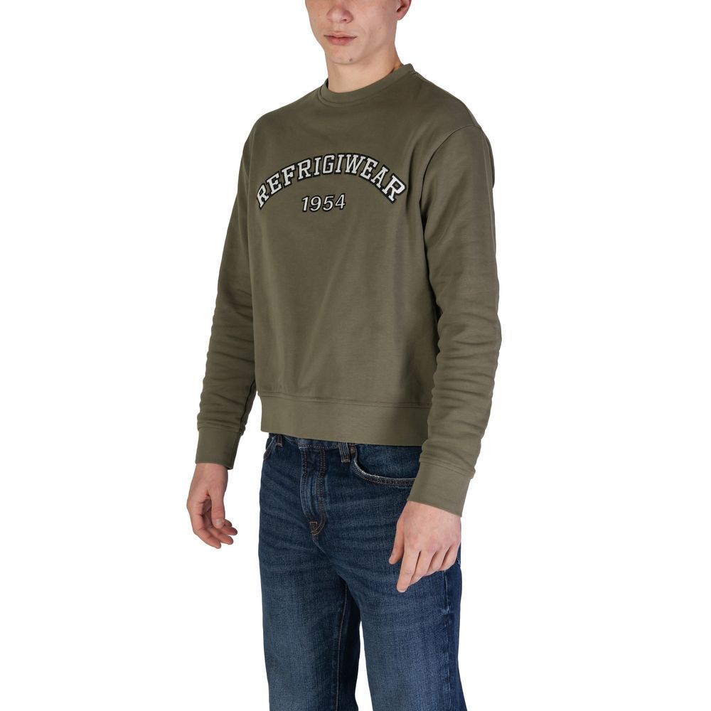 Activewear Sweatshirt by Refrigiwear for men in cotton green presents a ergonomic silhouette, showcasing a sophisticated and detailed with premium for a ergonomic finish.