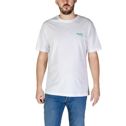 Activewear T-Shirt by Refrigiwear for men in cotton white features an contemporary design with , a length, and a contemporary crew neckline.