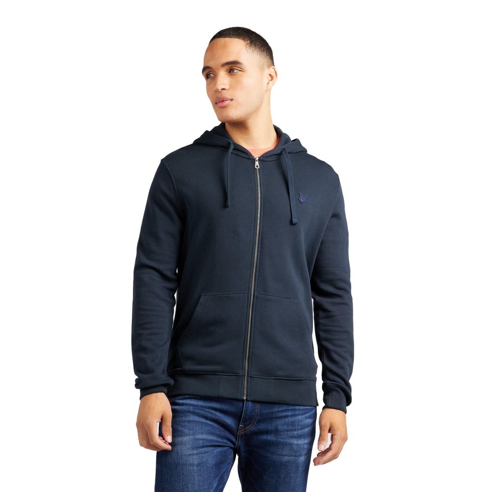 Hooded Hoodie by Refrigiwear for men in cotton & kangaroo blue features a slouchy chic silhouette, detailed with a slouchy chic and a signature hooded neckline for an elevated aesthetic.