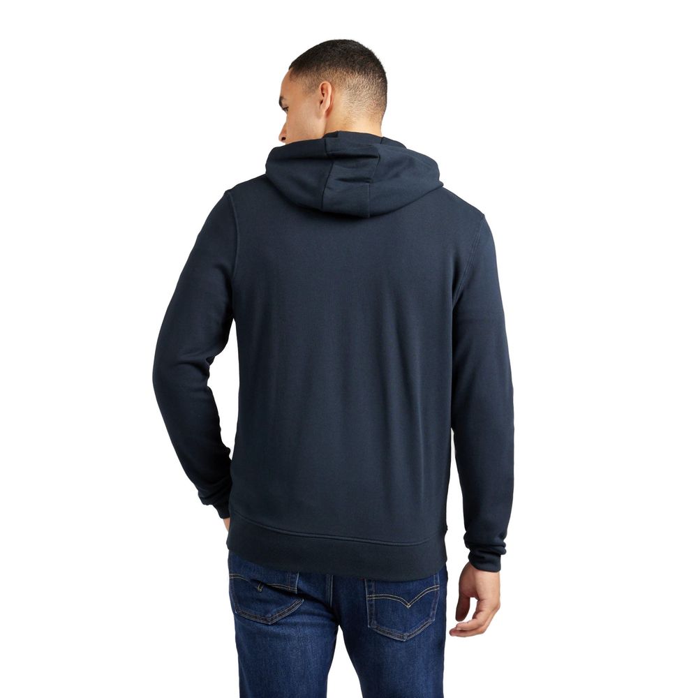 Hooded Hoodie by Refrigiwear for men in cotton & kangaroo blue features an dramatic silhouette, showcasing a sophisticated and dramatic for a refined, modern aesthetic.