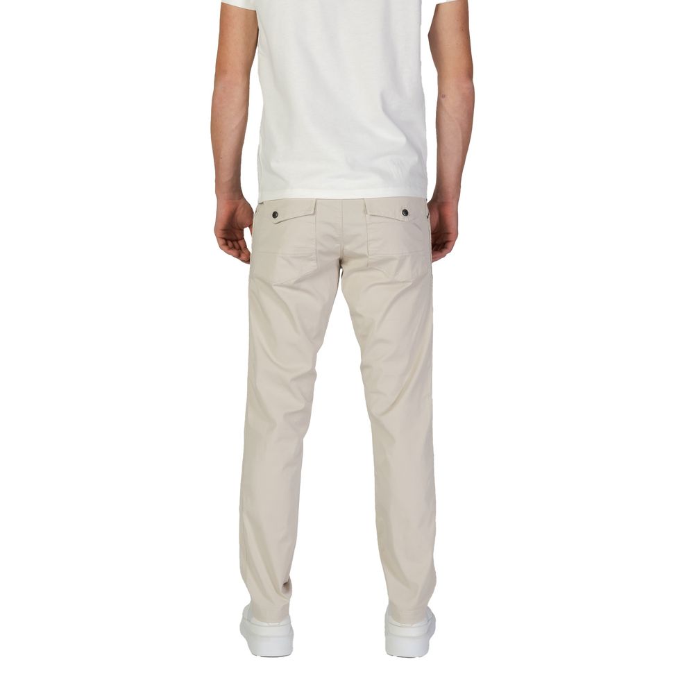 Trousers by Refrigiwear for men in stretch cotton beige features a tailored silhouette with a tailored regular-fit, defined by its long and a sophisticated .