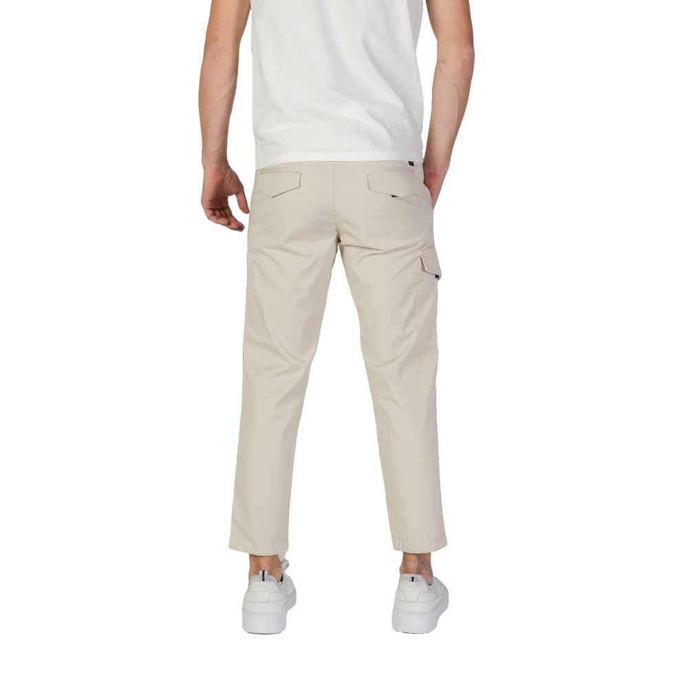 Cargo Pants by Refrigiwear for men in stretch cotton beige features an tailored straight-leg & regular-fit with a and long, creating a tailored utilitarian silhouette.