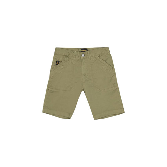 Bermuda Shorts by Refrigiwear for men in stretch cotton green features an tailored silhouette, showcasing a tailored with a short and for a sophisticated look.