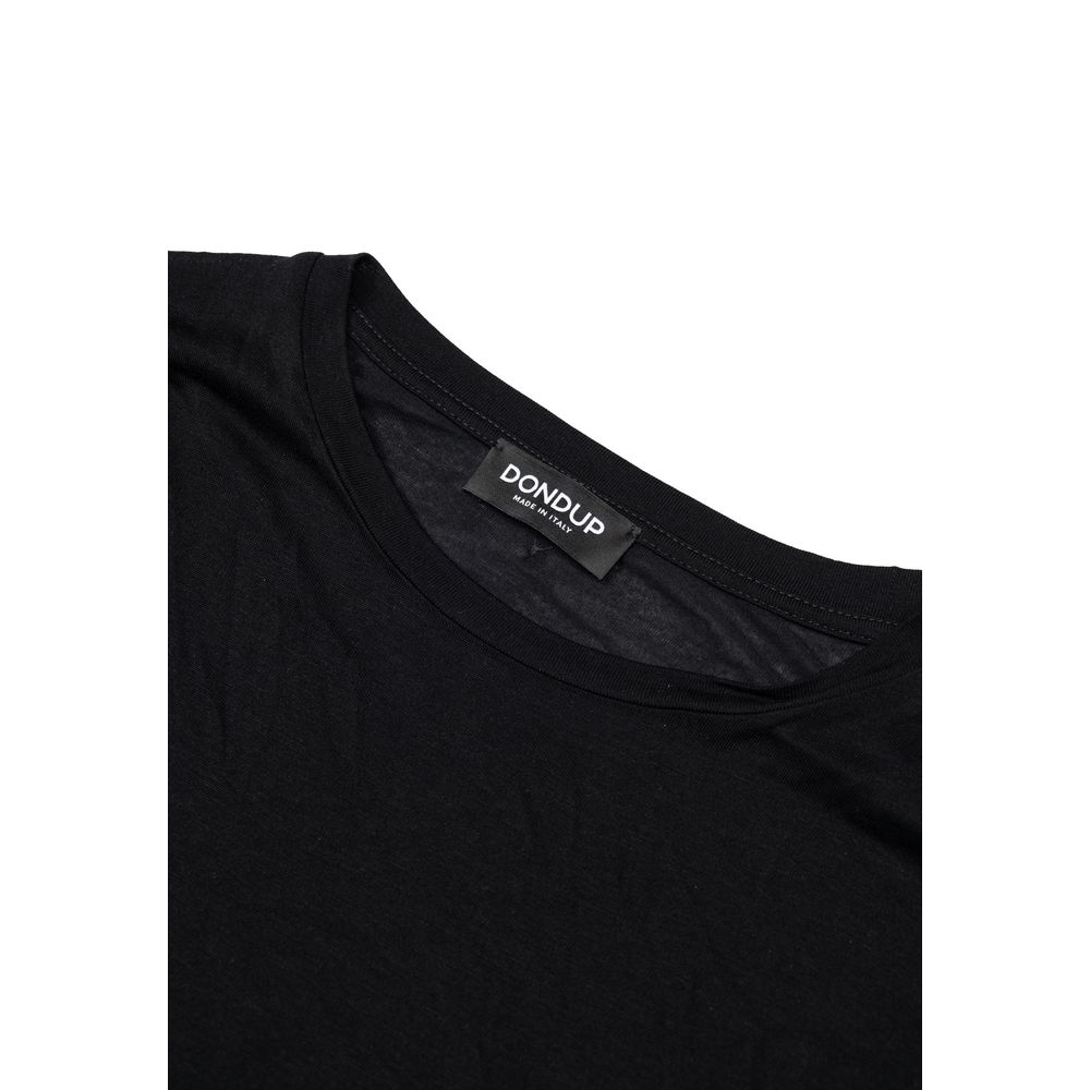 T-Shirt by Dondup for women in modal silk & viscose black features an edgy silhouette, meticulously detailed with a sophisticated and for a truly edgy finish.