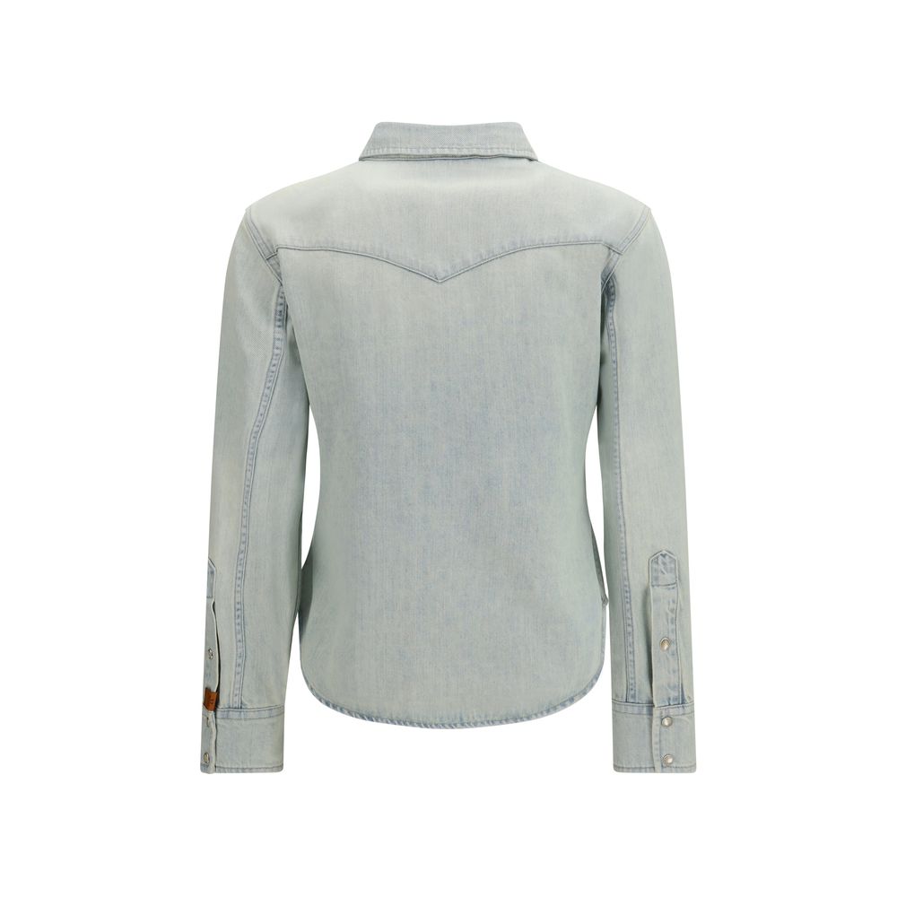 Shirt by Jacob Cohen for women in cotton denim blue & pearl presents a discerning silhouette, showcasing a sophisticated and for a truly discerning finish.