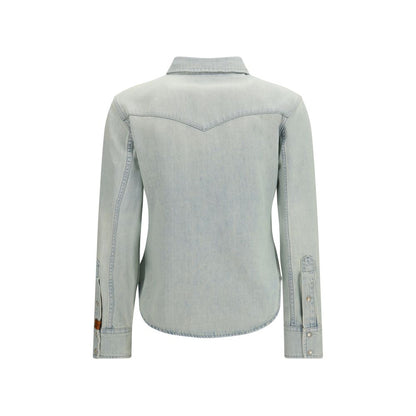 Shirt by Jacob Cohen for women in cotton denim blue & pearl presents a discerning silhouette, showcasing a sophisticated and for a truly discerning finish.
