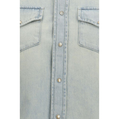 Shirt by Jacob Cohen for women in cotton denim blue & pearl presents a discerning silhouette, showcasing a sophisticated and for a truly discerning finish.