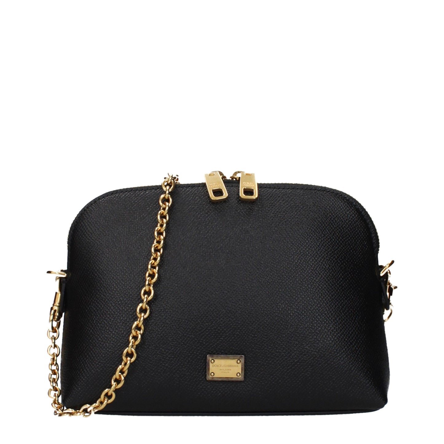 Shoulder Bag by Dolce & Gabbana for women in leather black features an effortlessly chic silhouette with a secure , ample , and versatile shoulder-strap & handle for effortlessly chic everyday luxury.