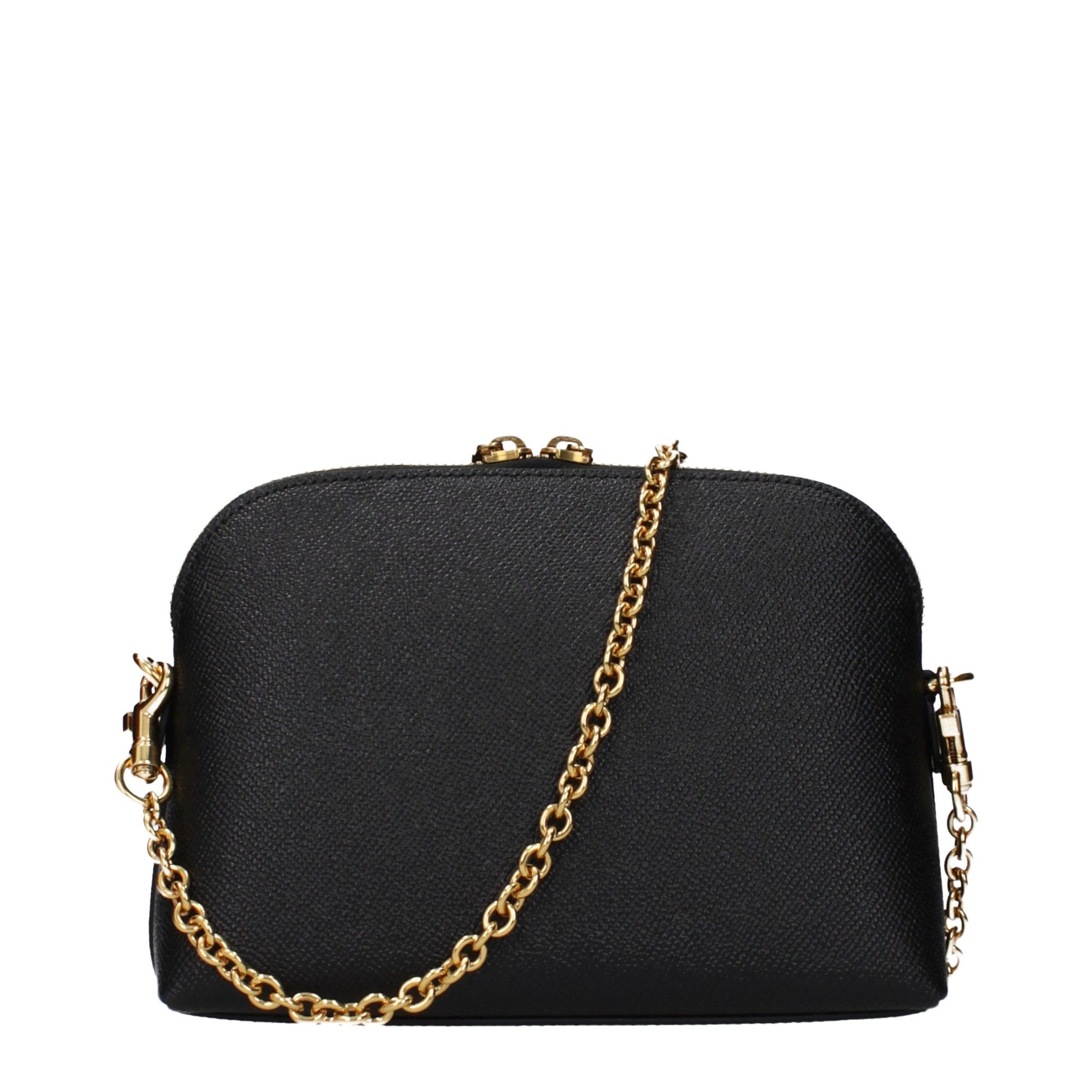 Shoulder Bag by Dolce & Gabbana for women in leather black presents a statuesque silhouette, showcasing a secure and statuesque with versatile shoulder-strap & handle for a sophisticated look.