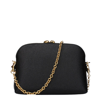 Shoulder Bag by Dolce & Gabbana for women in leather black presents a statuesque silhouette, showcasing a secure and statuesque with versatile shoulder-strap & handle for a sophisticated look.