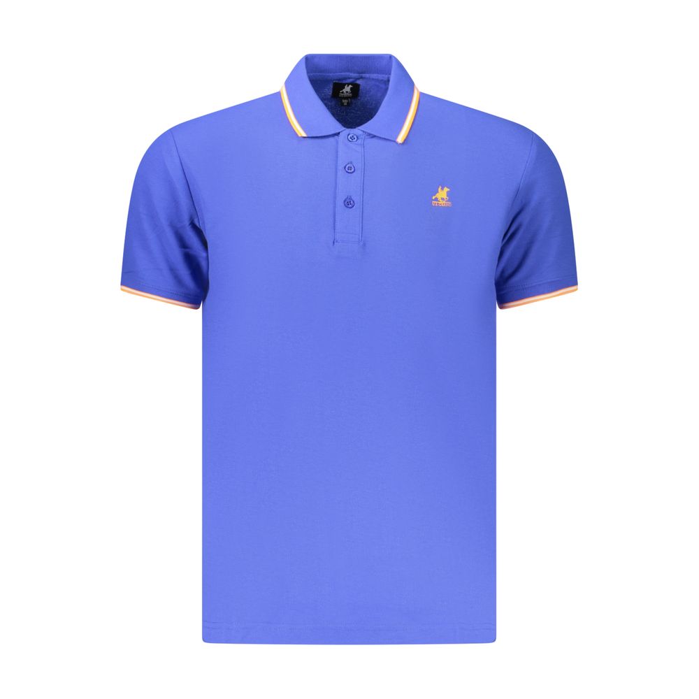 Polo Shirt by U.S. Grand Polo for men in cotton blue, signature & print showcases a enviable silhouette, featuring a refined and for a enviable finish.