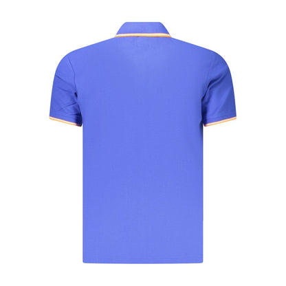Polo Shirt by U.S. Grand Polo for men in cotton blue, signature & print presents a distinguished silhouette, showcasing a sophisticated and distinguished for a truly distinguished finish.