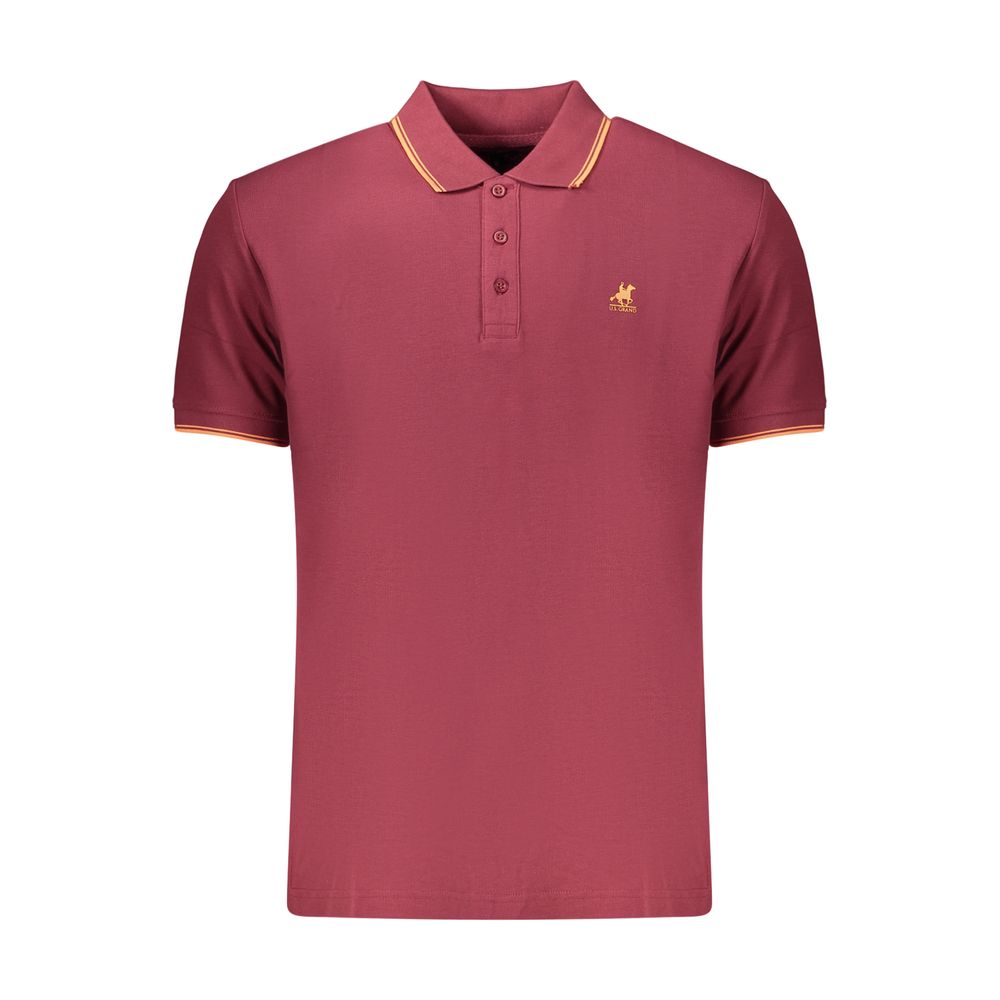 Polo Shirt by U.S. Grand Polo for men in cotton red features a eye catching silhouette, showcasing a refined and for a eye catching finish.