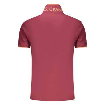 Polo Shirt by U.S. Grand Polo for men in cotton red showcases a sharp silhouette, detailed with a refined and sharp for a sophisticated finish.
