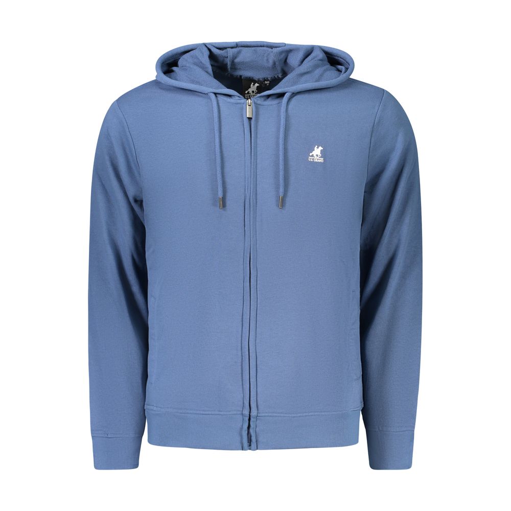 Hooded Sweatshirt Hoodie by U.S. Grand Polo for men in cotton polyester blue & print features an luminous silhouette, showcasing a sophisticated hooded neckline and for a truly luminous look.
