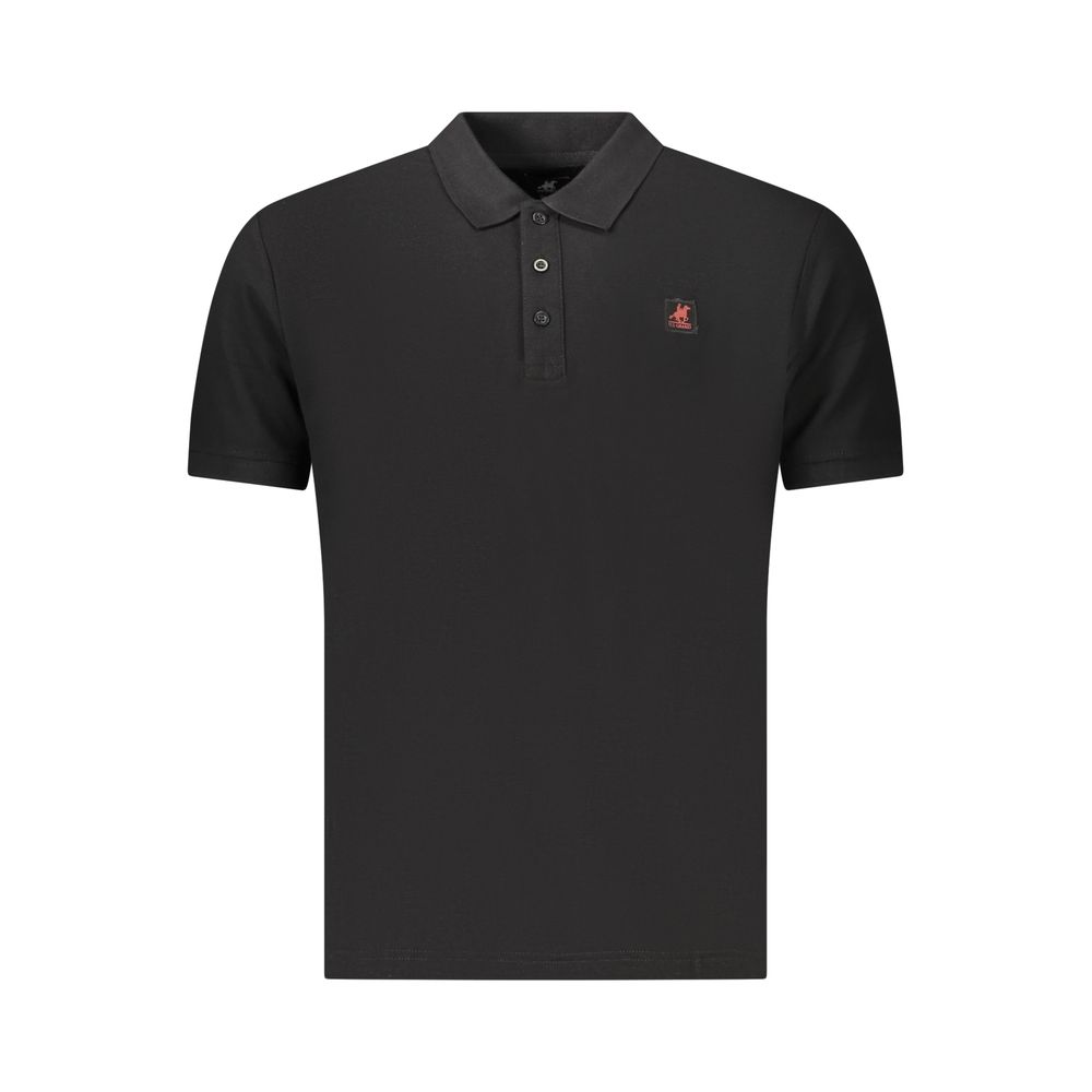 Polo Shirt by U.S. Grand Polo for men in cotton black presents a sleek silhouette, featuring a refined and for a sleek finish.