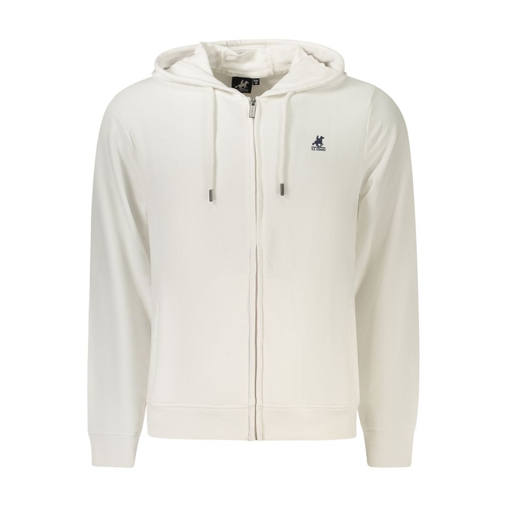 Hooded Sweatshirt Hoodie by U.S. Grand Polo for men in cotton polyester white & print features a edgy silhouette, detailed with a edgy hooded neckline and for a refined finish.