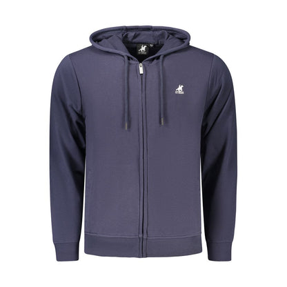 Hooded Sweatshirt Hoodie by U.S. Grand Polo for men in cotton polyester blue & print features an dramatic silhouette, showcasing a sophisticated hooded neckline and dramatic for a refined, modern aesthetic.