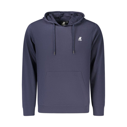 Hooded Sweatshirt Hoodie by U.S. Grand Polo for men in cotton polyester blue, signature & print features an dramatic silhouette, showcasing a sophisticated hooded neckline and dramatic for a refined, modern aesthetic.