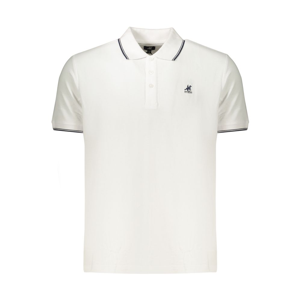 Polo Shirt by U.S. Grand Polo for men in cotton white showcases a sharp silhouette, detailed with a refined and sharp for a sophisticated finish.