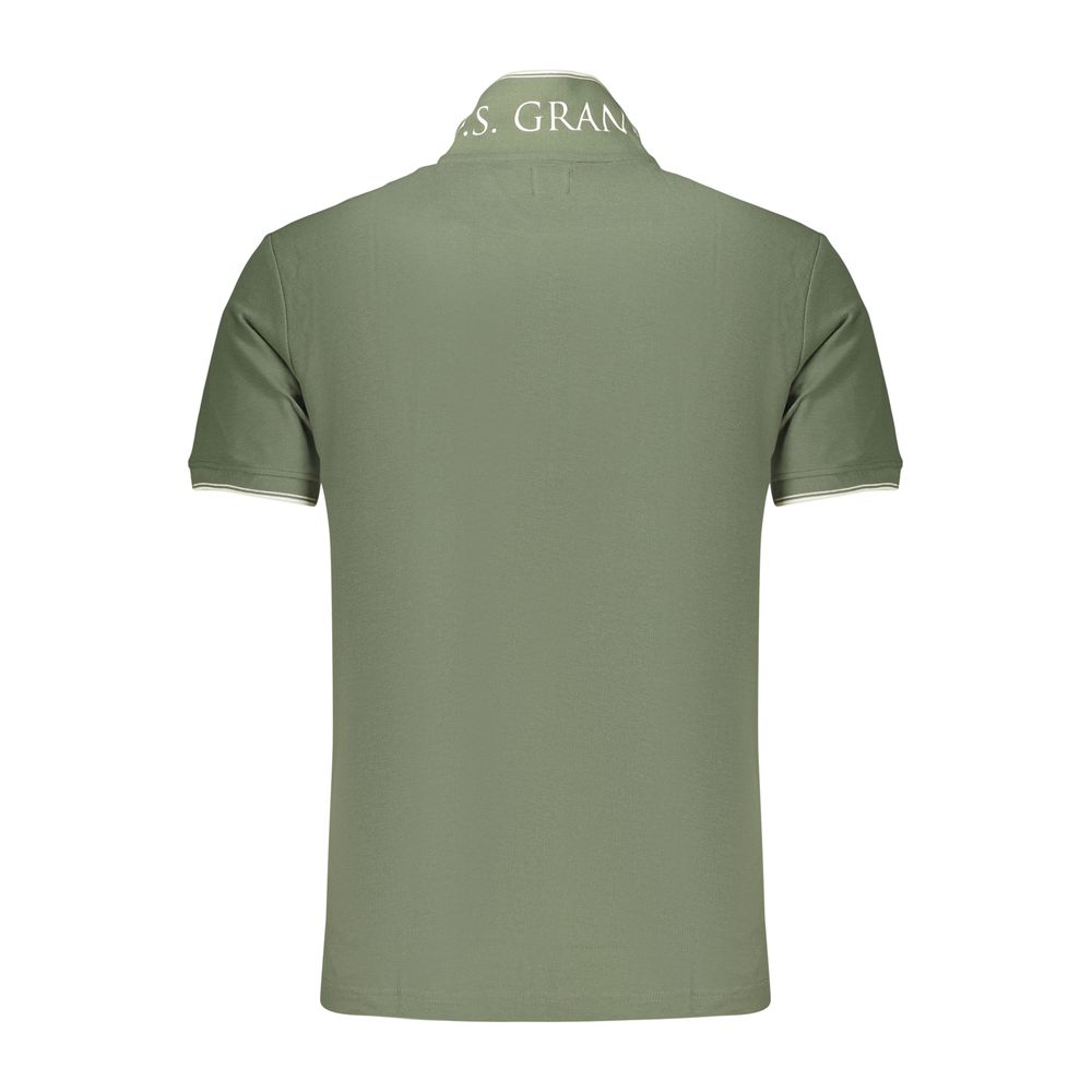 Polo Shirt by U.S. Grand Polo for men in cotton green presents a distinguished silhouette, showcasing a sophisticated and distinguished for a truly distinguished finish.