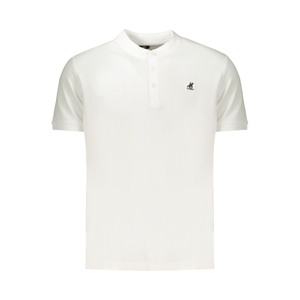 Polo Shirt by U.S. Grand Polo for men in cotton white presents a sleek silhouette, featuring a refined mandarin neckline and for a sleek finish.