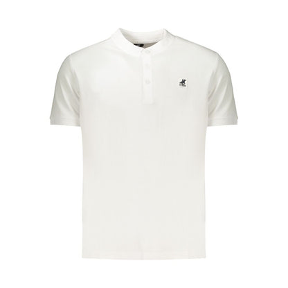 Polo Shirt by U.S. Grand Polo for men in cotton white presents a sleek silhouette, featuring a refined mandarin neckline and for a sleek finish.
