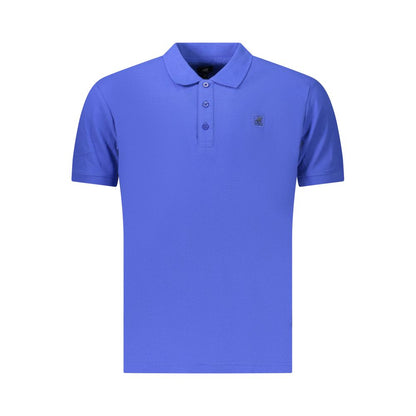 Polo Shirt by U.S. Grand Polo for men in cotton blue showcases a sharp silhouette, detailed with a refined and sharp for a sophisticated finish.