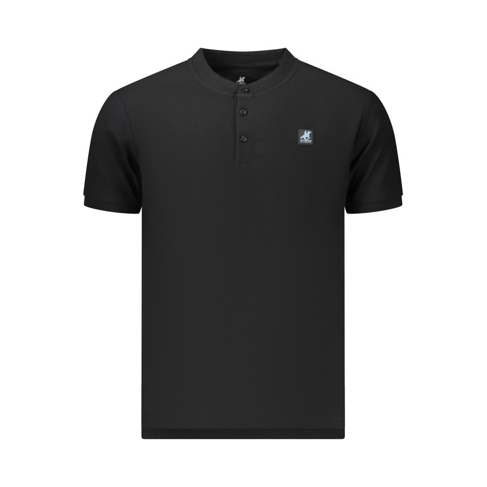 This Polo Shirt by U.S. Grand Polo for men in cotton black presents a flawless silhouette, showcasing flawless detailing and a refined mandarin neckline for a truly flawless aesthetic.