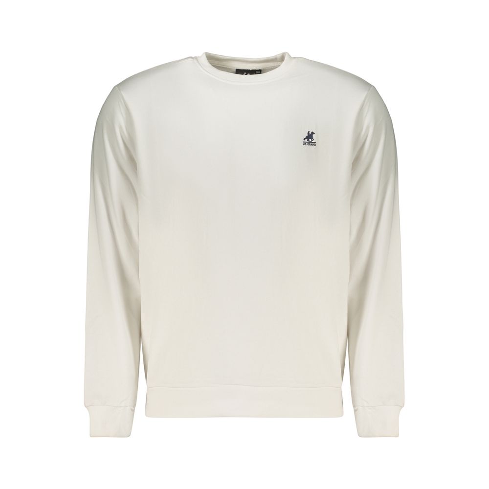 Sweatshirt by U.S. Grand Polo for men in cotton polyester white & print showcases a slouchy chic silhouette, artfully detailed with a slouchy chic crew neckline and for a slouchy chic finish.