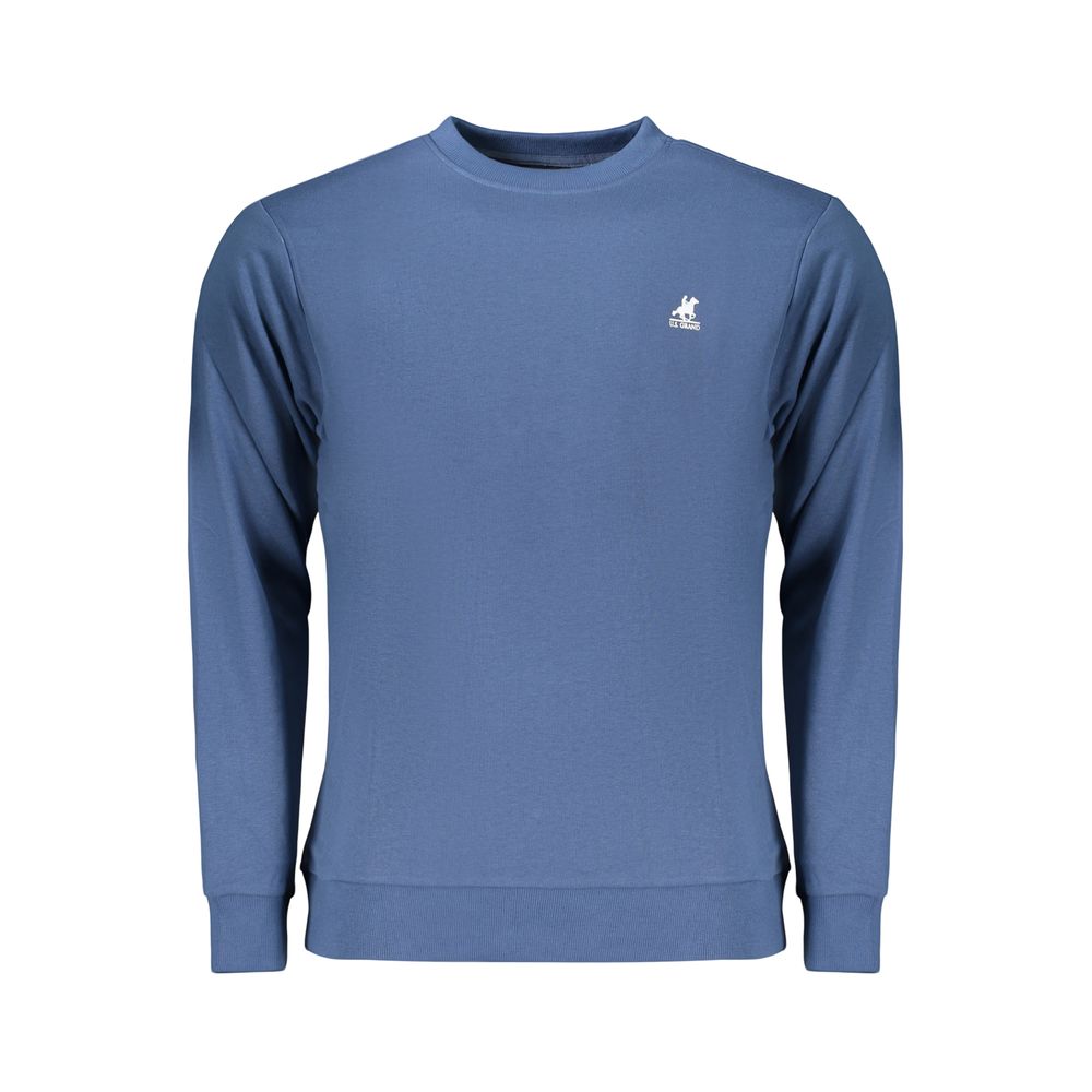 Sweatshirt by U.S. Grand Polo for men in cotton polyester blue & print features an magnificent silhouette, showcasing a sophisticated crew neckline and detail for a truly magnificent finish.