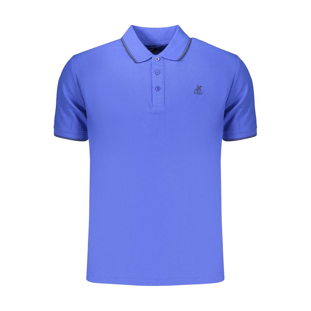 Polo Shirt by U.S. Grand Polo for men in cotton blue & signature presents a sleek silhouette, featuring a refined and for a sleek finish.