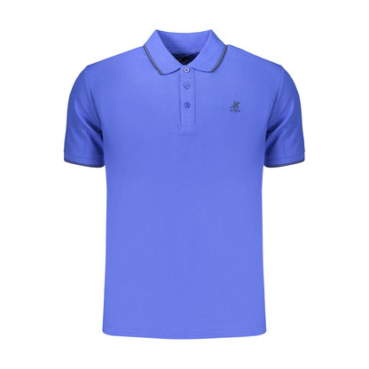 Polo Shirt by U.S. Grand Polo for men in cotton blue & signature presents a sleek silhouette, featuring a refined and for a sleek finish.