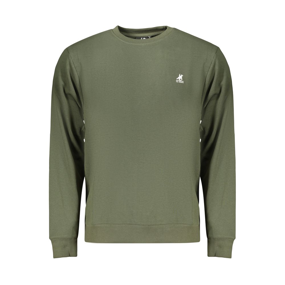 Sweatshirt by U.S. Grand Polo for men in cotton polyester green & print showcases a slouchy chic silhouette, artfully detailed with a slouchy chic crew neckline and for a slouchy chic finish.