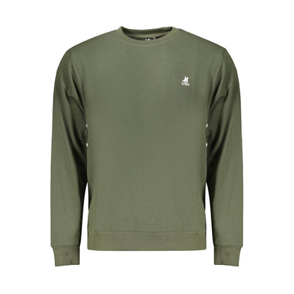 Sweatshirt by U.S. Grand Polo for men in cotton polyester green & print showcases a slouchy chic silhouette, artfully detailed with a slouchy chic crew neckline and for a slouchy chic finish.