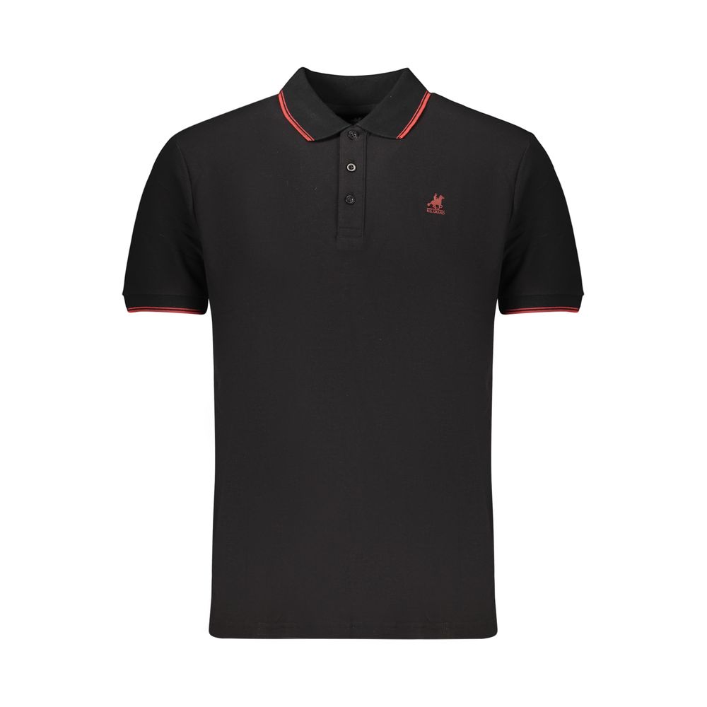 Polo Shirt by U.S. Grand Polo for men in cotton black presents a crisp silhouette, artfully detailed with a crisp and crisp .