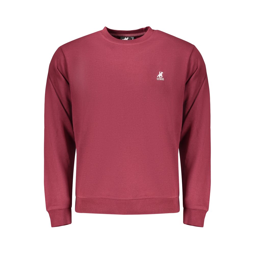 Sweatshirt by U.S. Grand Polo for men in cotton polyester red & print presents a smart casual silhouette, featuring a smart casual crew neckline and for a sophisticated look.
