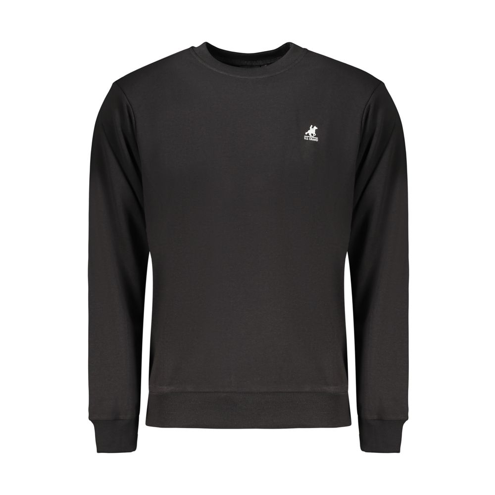 Sweatshirt by U.S. Grand Polo for men in cotton polyester black & print features a unrivaled silhouette with a refined crew neckline and unrivaled long-sleeve detailing for a sophisticated look.