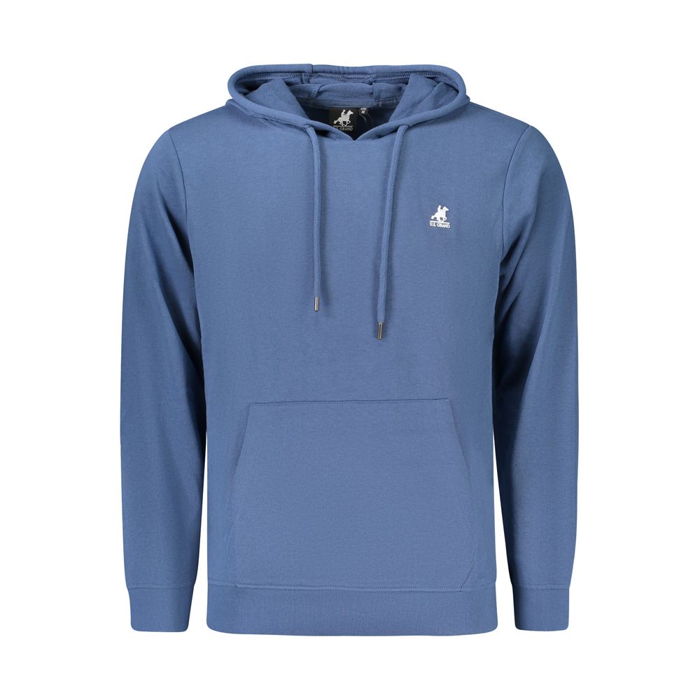 Hooded Sweatshirt Hoodie by U.S. Grand Polo for men in cotton polyester blue & print features a edgy silhouette, detailed with a edgy hooded neckline and for a refined finish.