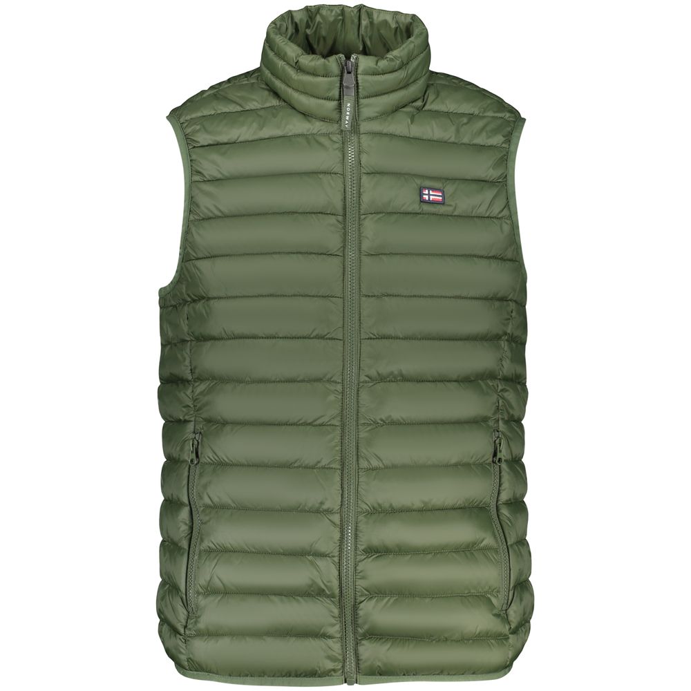 Vest by Norway 1963 for men in polyester green features an contemporary silhouette, showcasing refined pockets and a contemporary for a sophisticated layered look.