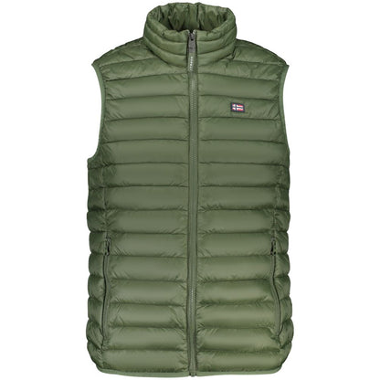 Vest by Norway 1963 for men in polyester green features an contemporary silhouette, showcasing refined pockets and a contemporary for a sophisticated layered look.