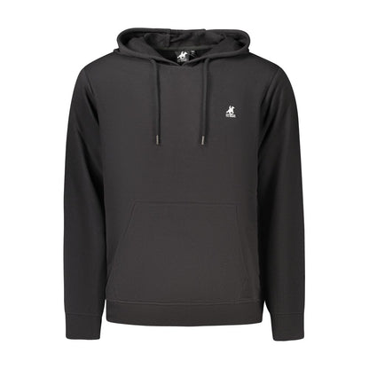 Hooded Sweatshirt Hoodie by U.S. Grand Polo for men in cotton polyester black & print features an dramatic silhouette, showcasing a sophisticated hooded neckline and dramatic for a refined, modern aesthetic.