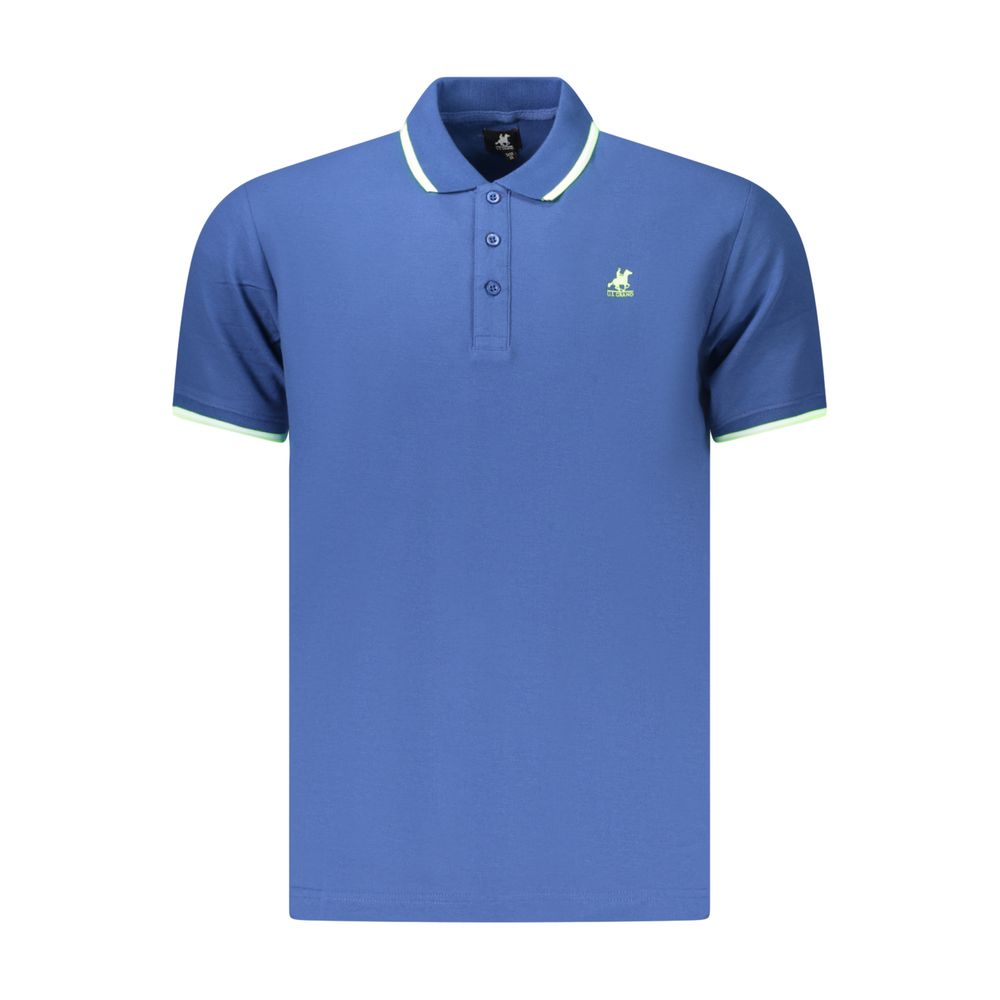 Polo Shirt by U.S. Grand Polo for men in cotton blue & print features a eye catching silhouette, showcasing a refined and for a eye catching finish.