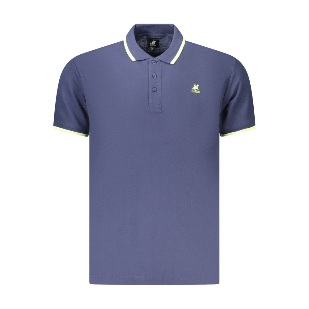 Polo Shirt by U.S. Grand Polo for men in cotton blue & print showcases a enviable silhouette, featuring a refined and for a enviable finish.