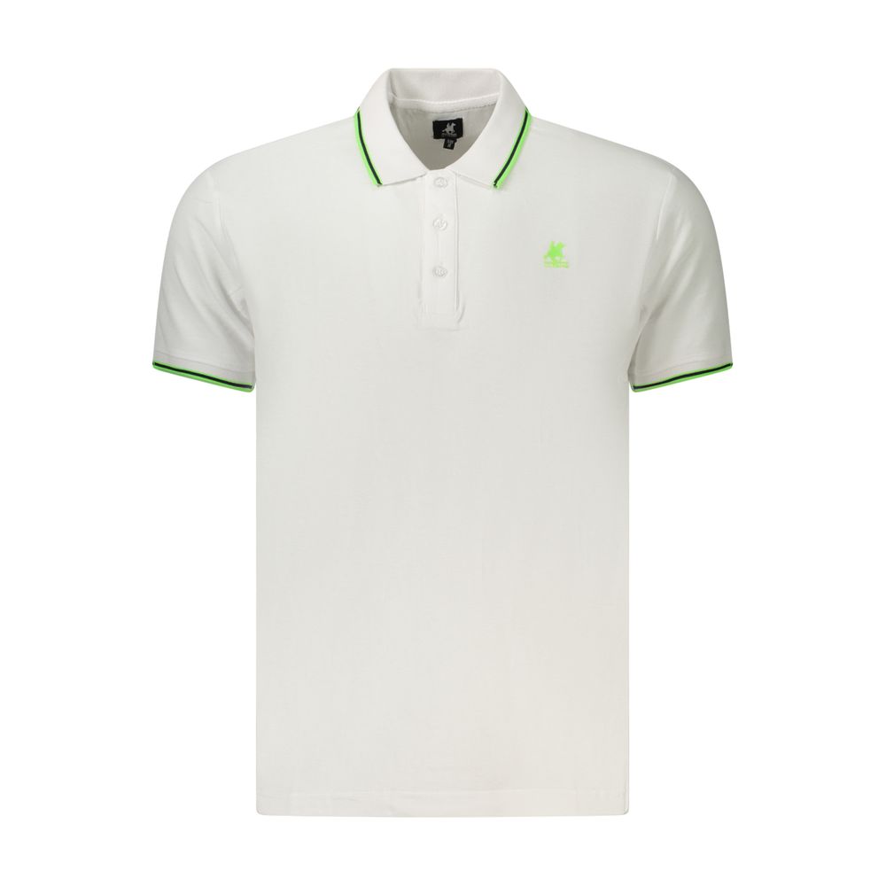 Polo Shirt by U.S. Grand Polo for men in cotton white & print presents a crisp silhouette, artfully detailed with a crisp and crisp .